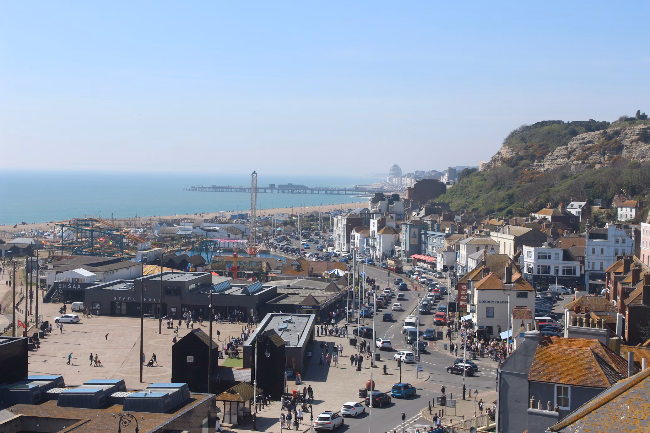 Hastings seafront and public buildings in East Sussex